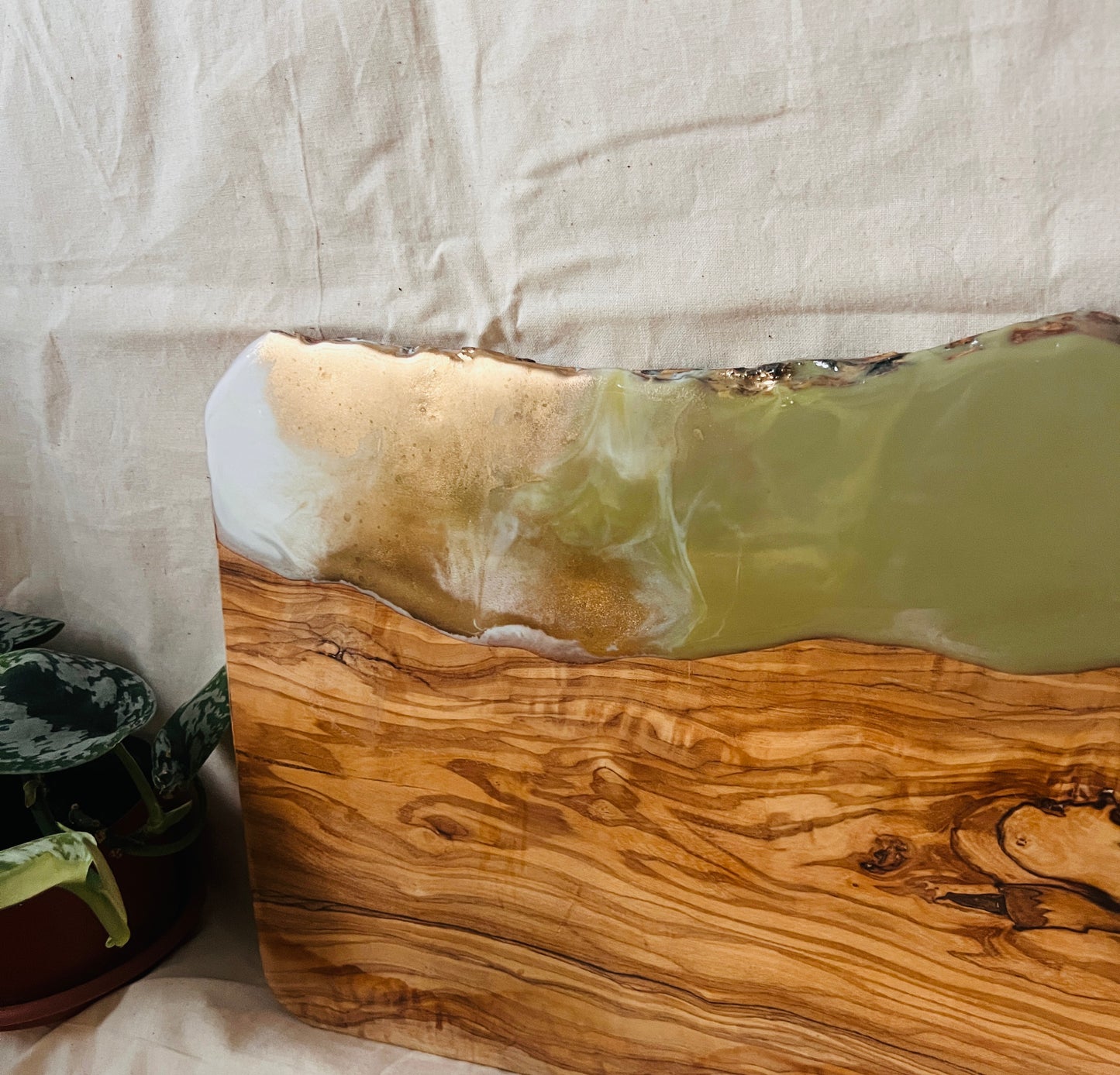 Sage Green Cheese Board, Large Resin Serving Platter