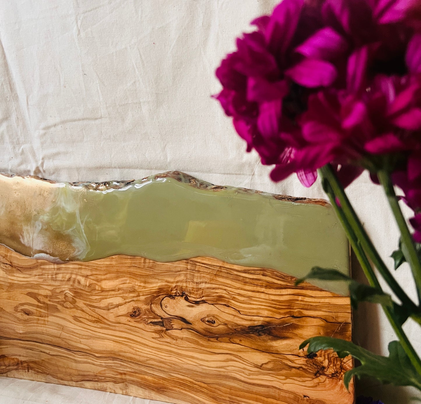 Sage Green Cheese Board, Large Resin Serving Platter