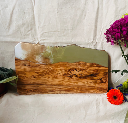 Sage Green Cheese Board, Large Resin Serving Platter