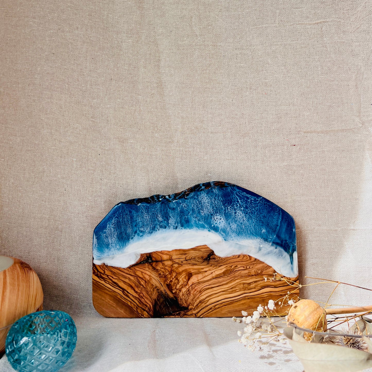 Ocean Waves Cheese Board, Medium Resin Serving Platter