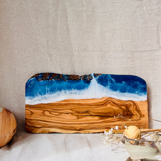 Ocean Resin Art Board, Large Resin Serving Platter