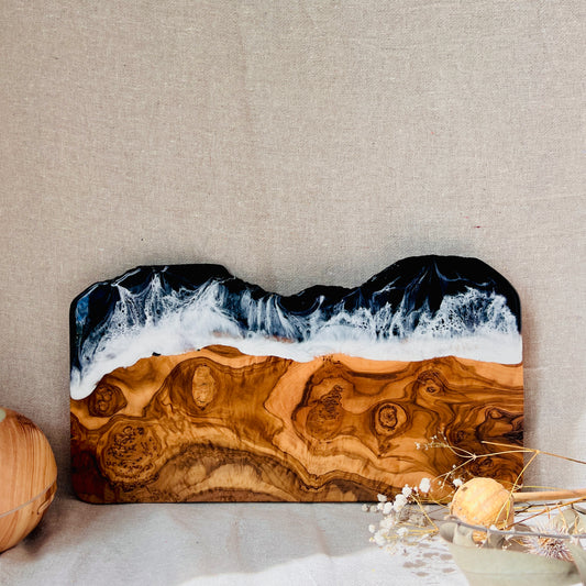 Midnight waves Cheese Board, Large Resin Serving Platter