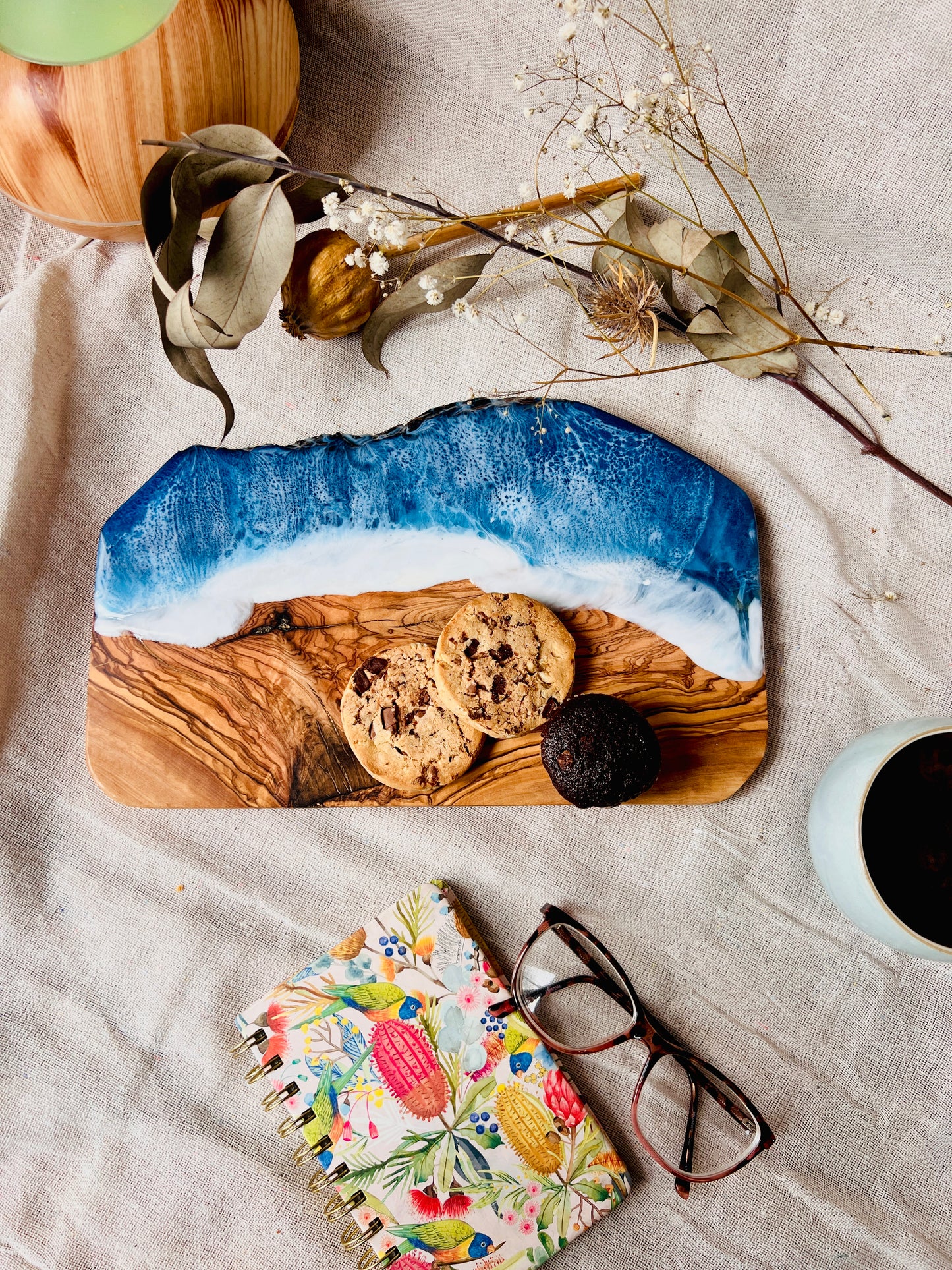 Ocean Waves Cheese Board, Medium Resin Serving Platter