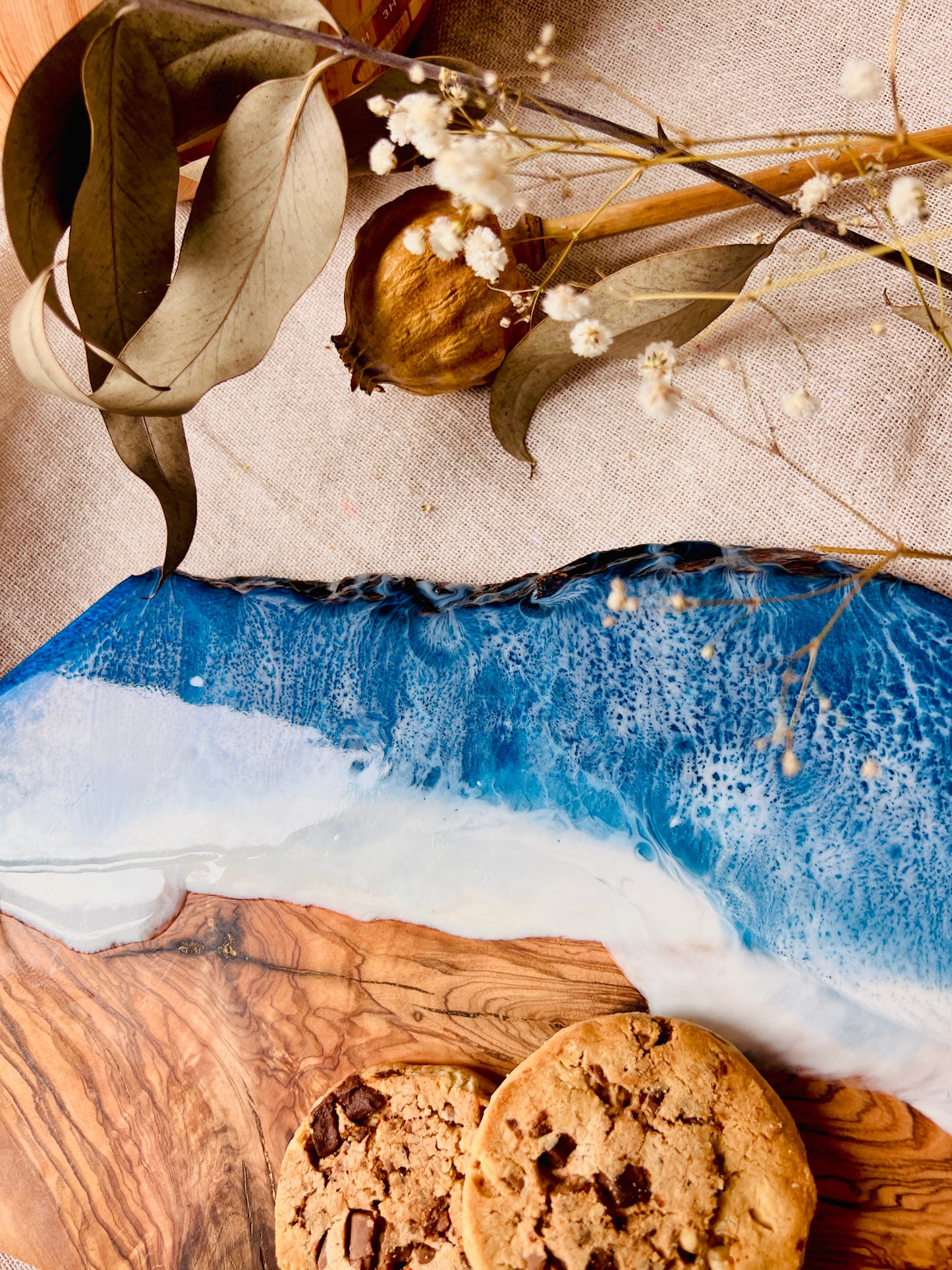 Ocean Waves Cheese Board, Medium Resin Serving Platter